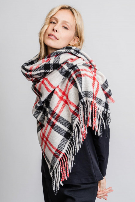 Bufanda cuadros con flecos - Rosalita McGee