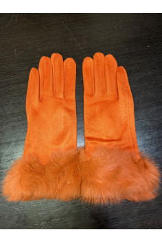 Guantes Naranja Pelo