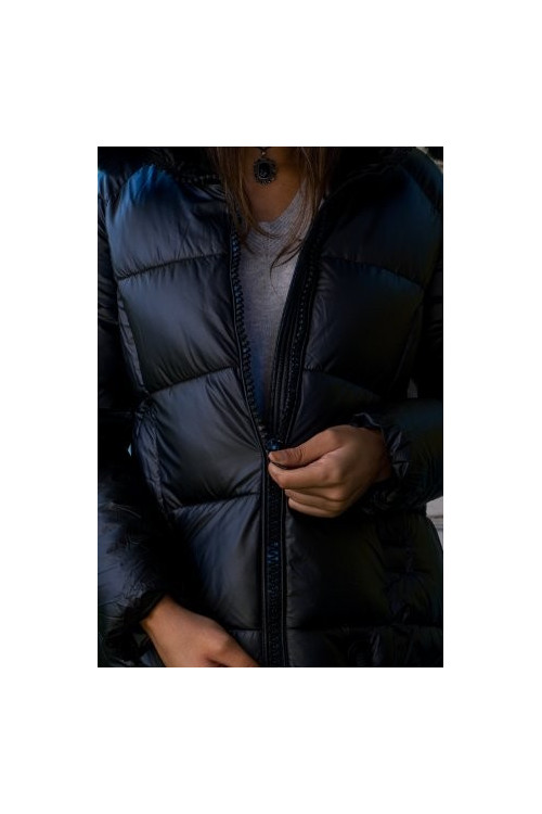 PARKA CORTA CON CAPUCHA NEGRO