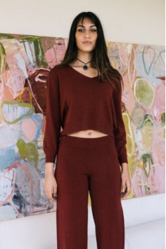 JERSEY PUNTO EN PICO GRANATE