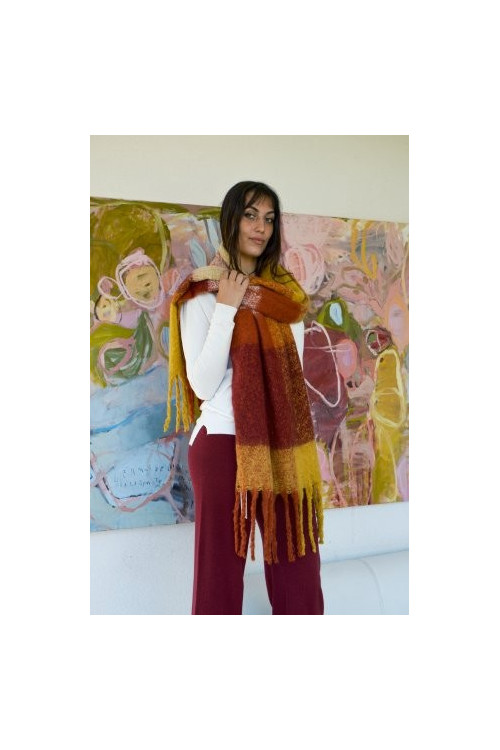 Scarf Check Brown