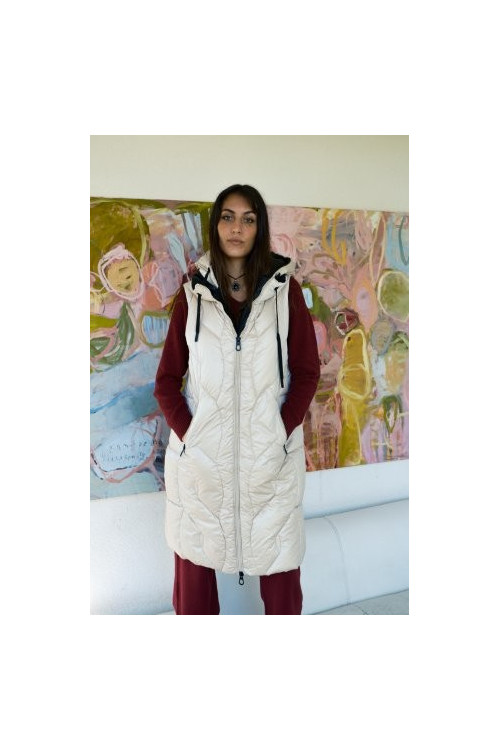CHALECO LARGO ACOLCHADO BEIGE