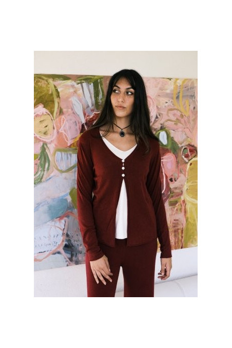 CHAQUETA PUNTO GRANATE