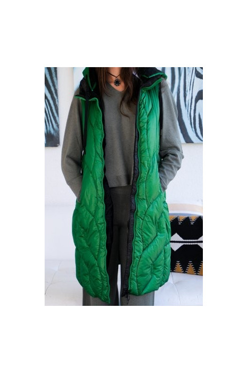 CHALECO LARGO ACOLCHADO VERDE