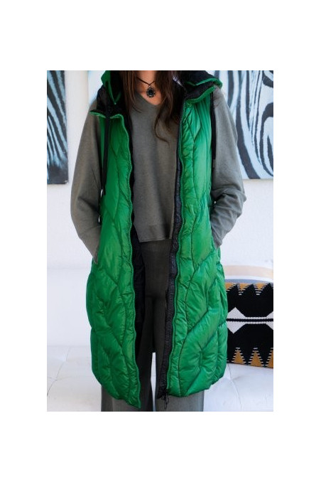 CHALECO LARGO ACOLCHADO VERDE