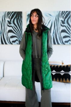 CHALECO LARGO ACOLCHADO VERDE