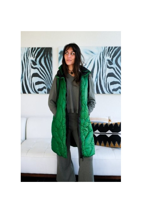 CHALECO LARGO ACOLCHADO VERDE