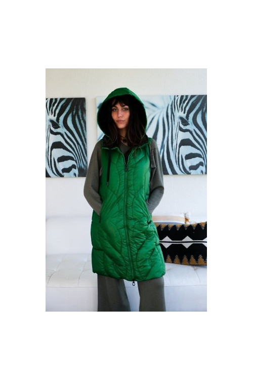 CHALECO LARGO ACOLCHADO VERDE