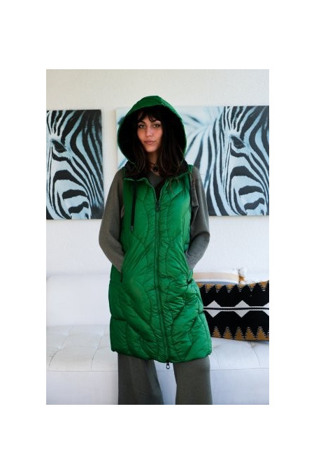 CHALECO LARGO ACOLCHADO VERDE