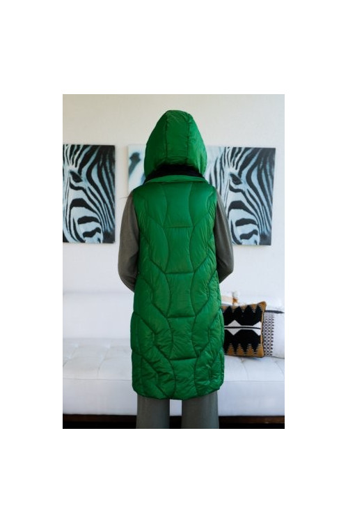 CHALECO LARGO ACOLCHADO VERDE