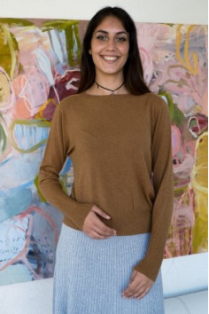 JERSEY CUELLO CERRADO TOSTADO