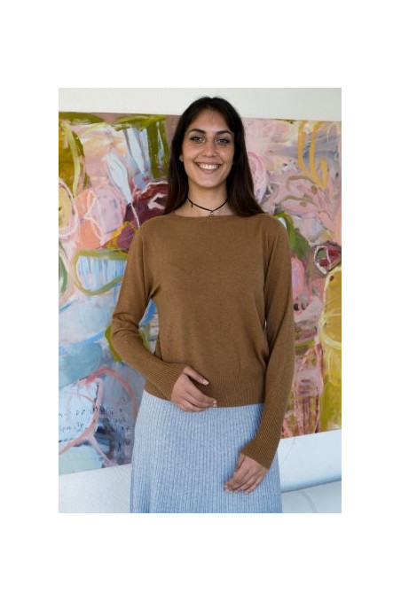 JERSEY CUELLO CERRADO TOSTADO