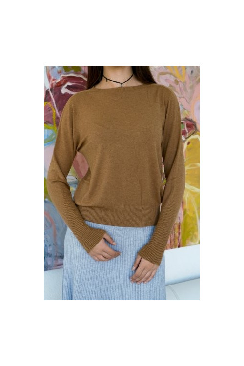 JERSEY CUELLO CERRADO TOSTADO