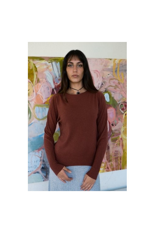 JERSEY CUELLO CERRADO TEJA
