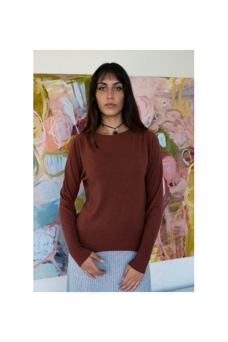 JERSEY CUELLO CERRADO TEJA