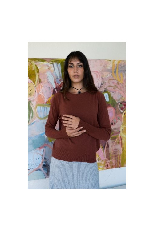 JERSEY CUELLO CERRADO TEJA