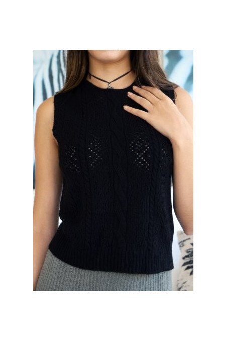 CHALECO PUNTO NEGRO