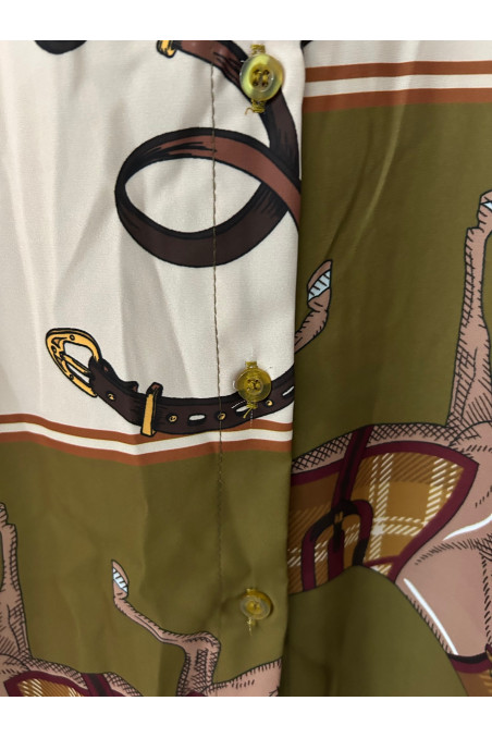 VESTIDO VERDE CABALLOS