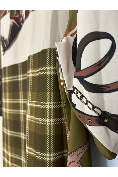 VESTIDO VERDE CABALLOS