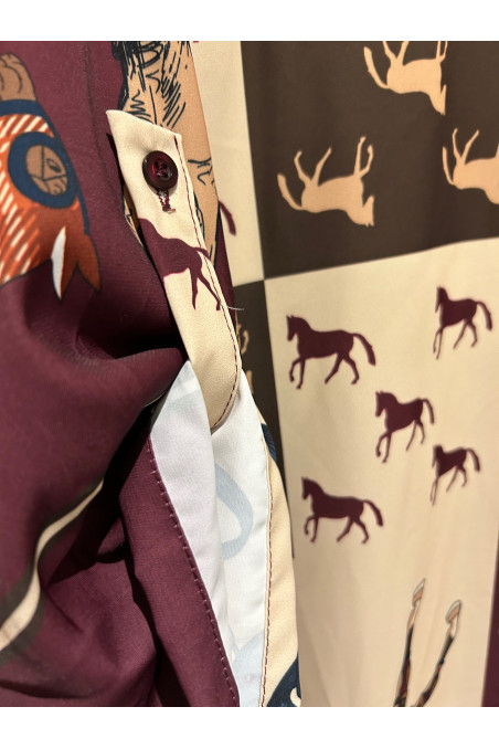 VESTIDO BURDEOS CABALLOS