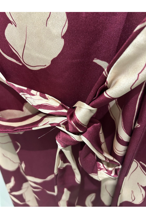 VESTIDO FLORES BURDEOS