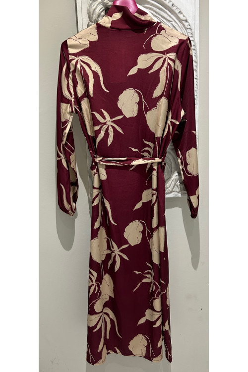 VESTIDO FLORES BURDEOS