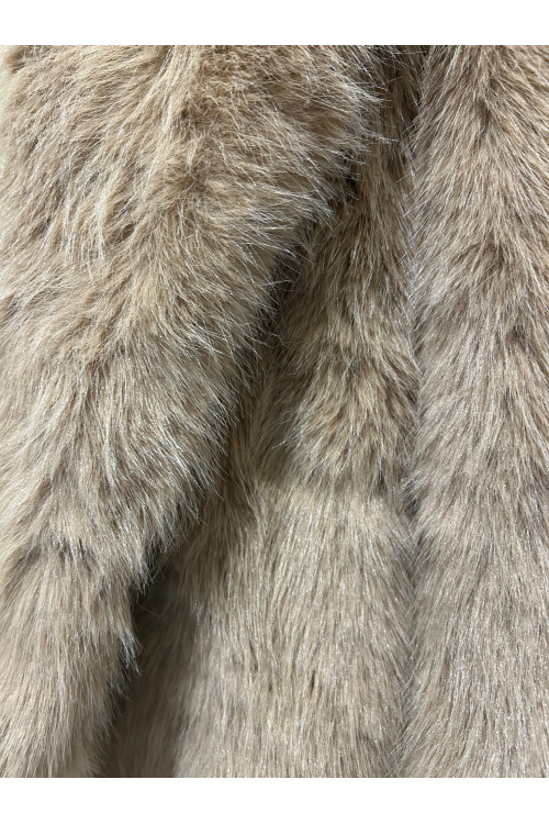 CHAQUETA PELO CAPUCHA BEIGE