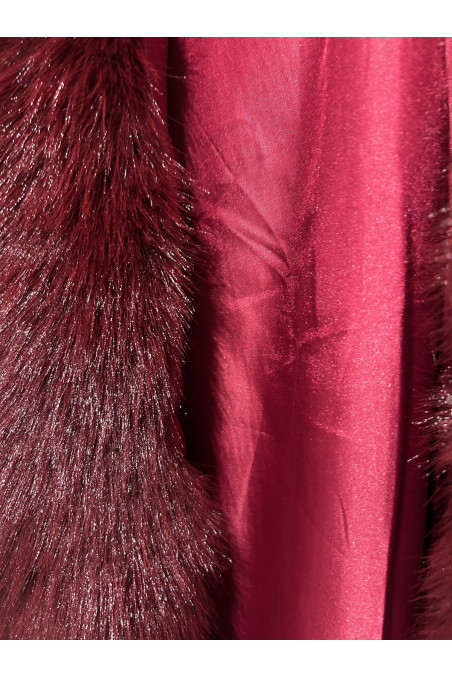 CHAQUETA PELO CAPUCHA BURDEOS