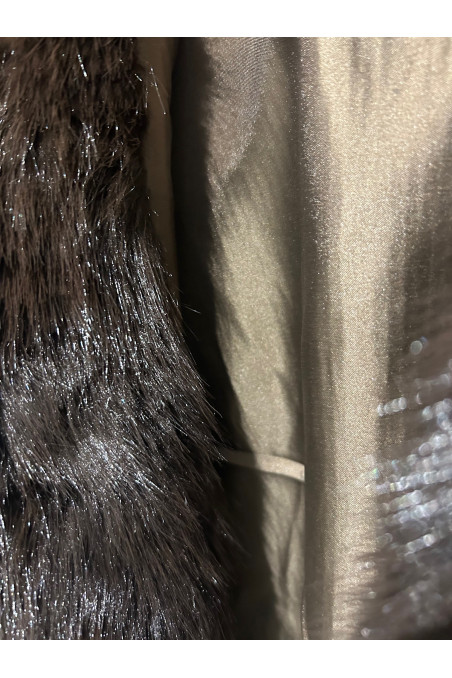 CHAQUETA CAPUCHA PELO MARRÓN