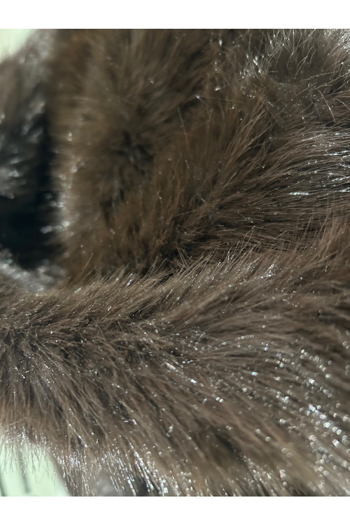 CHAQUETA CAPUCHA PELO MARRÓN