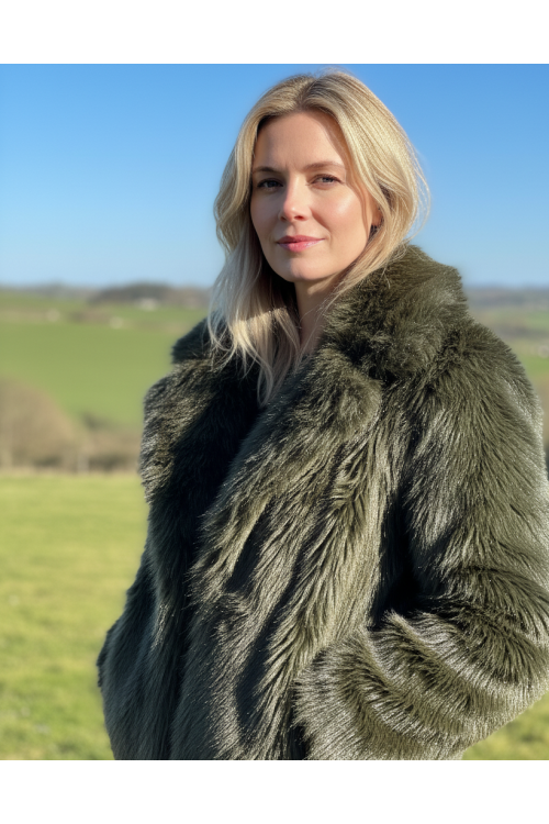 CHAQUETA CAPUCHA PELO VERDE