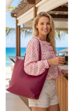 BOLSO PIEL FUCSIA 2