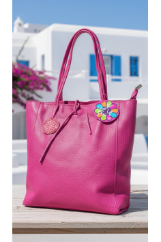 BOLSO PIEL FUCSIA
