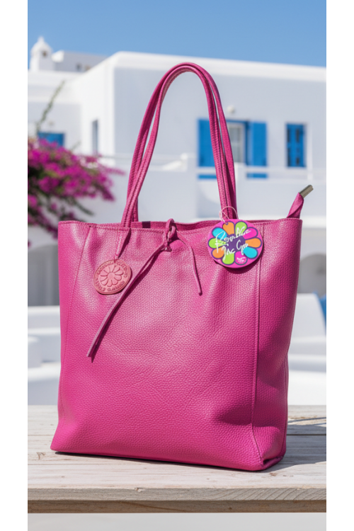 BOLSO PIEL FUCSIA