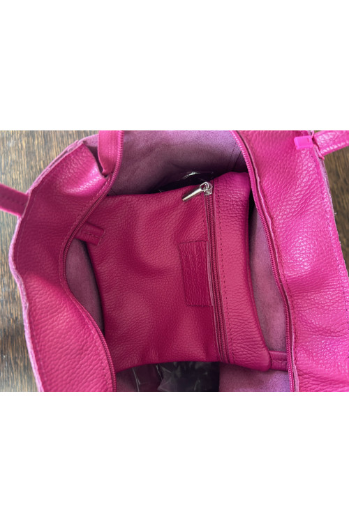 BOLSO PIEL FUCSIA