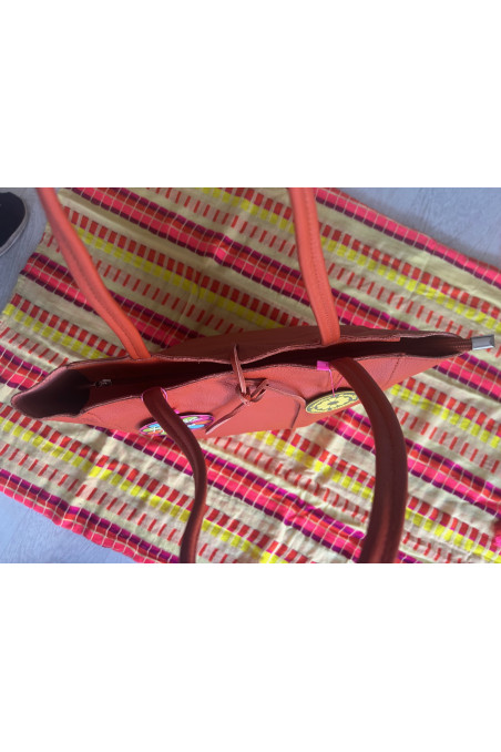 BOLSO PIEL NARANJA