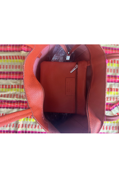 BOLSO PIEL NARANJA