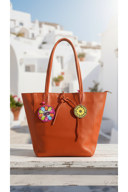 BOLSO PIEL NARANJA