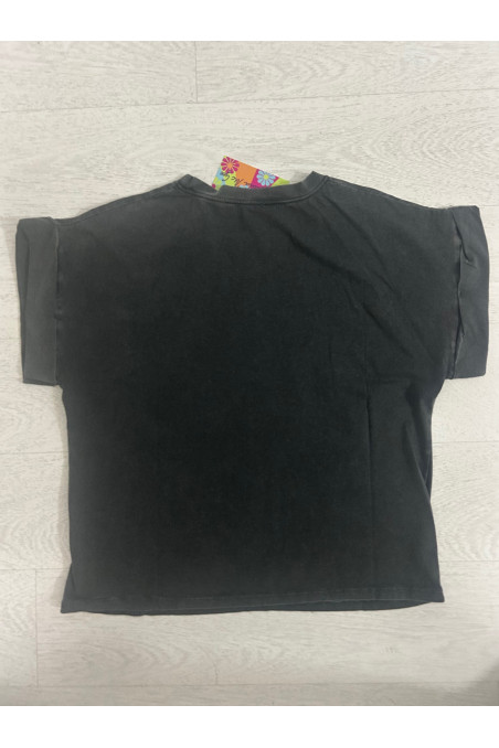 CAMISETA SARDINAS NEGRA