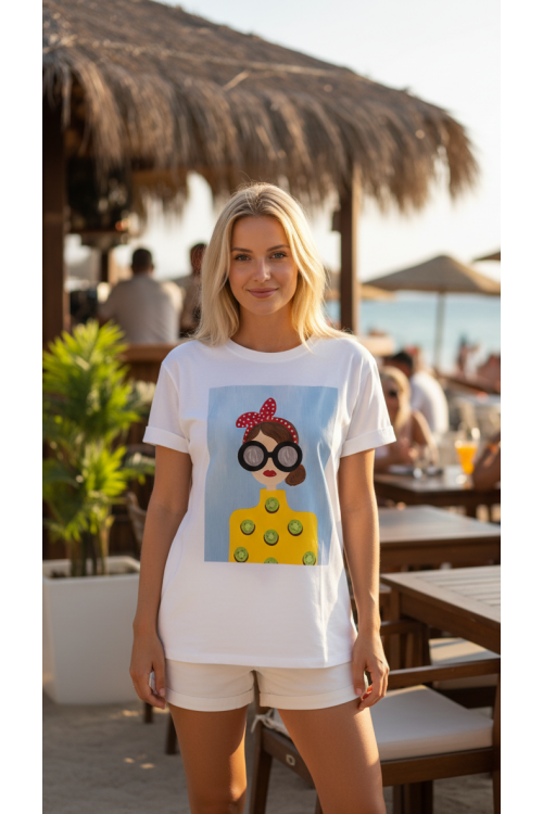 CAMISETA SEÑORITA BLANCA