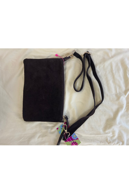 BOLSO SERRAJE MARRÓN TACHUELAS