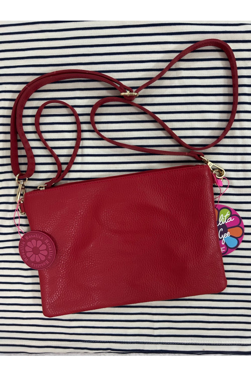 BOLSO PIEL BANDOLERA ROJO