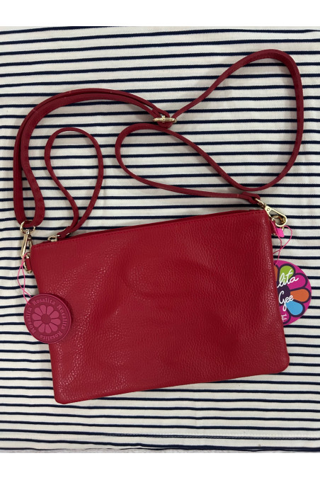 BOLSO PIEL BANDOLERA ROJO