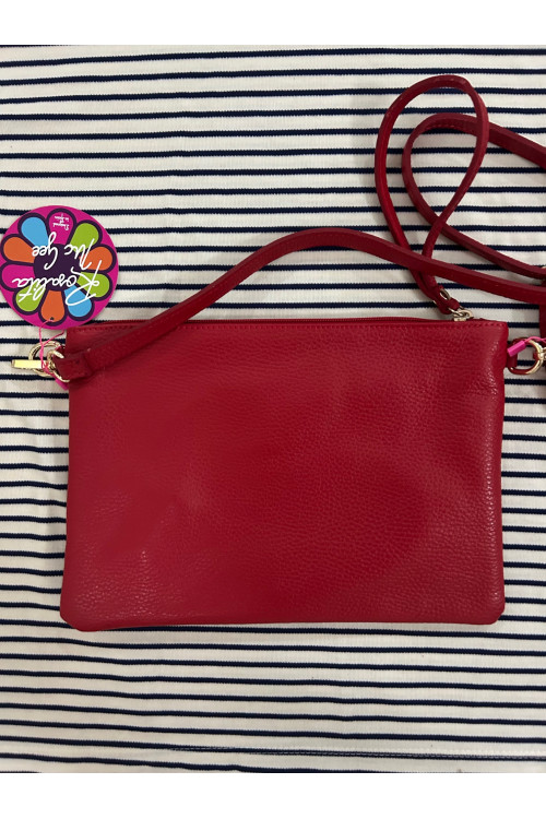 BOLSO PIEL BANDOLERA ROJO