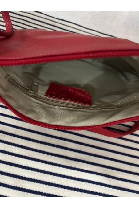 BOLSO PIEL BANDOLERA ROJO