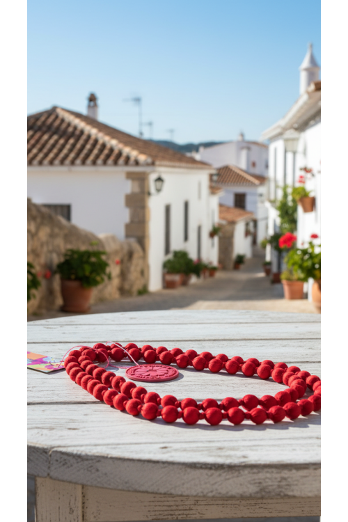 COLLAR BOLAS ROJO