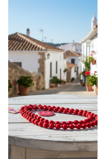 COLLAR BOLAS ROJO