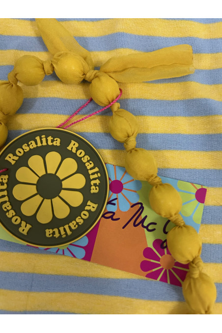 COLLAR BOLAS FLORES AMARILLO