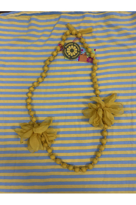 COLLAR BOLAS FLORES AMARILLO