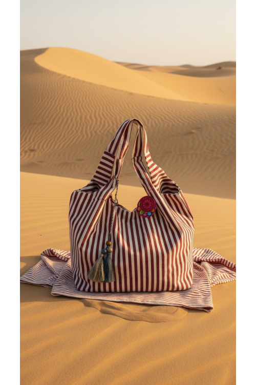BOLSO RAYAS ROJO